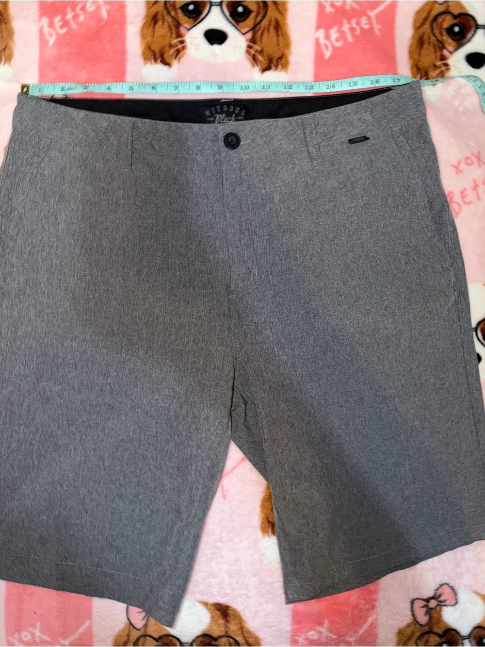 Men's Gray Flat-Front shorts